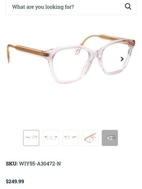 Gucci Translucent Peach Rectangular Glasses with Logo Temple